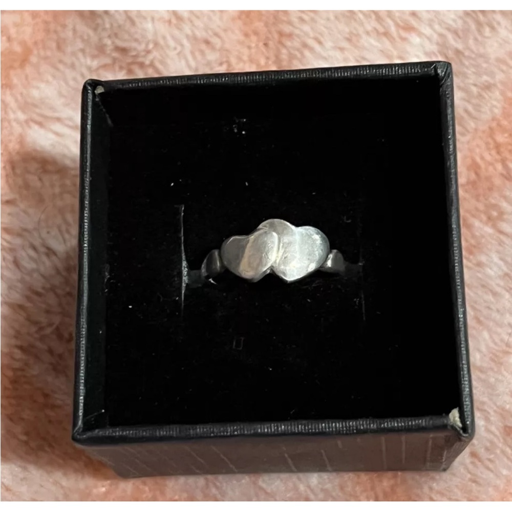 Elegant Sterling Silver double Heart toe ring or Ring